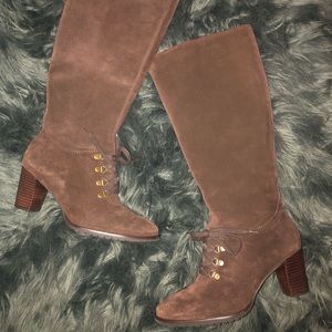 LL Bean Brown Suede Knee High Boots Size 8